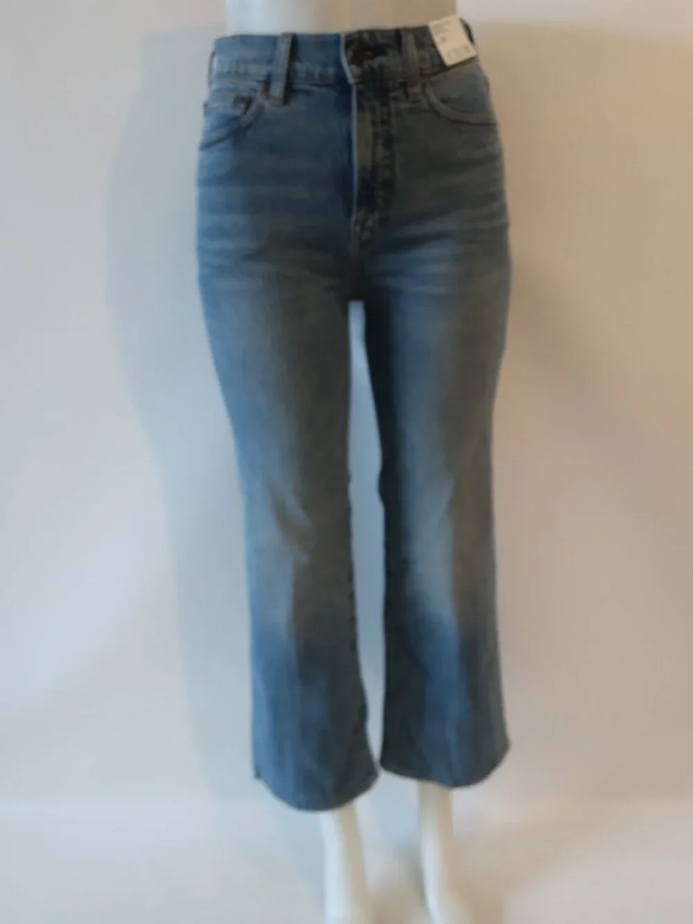 NWT Womens J. Crew Blue (Item- 19) Semi-Stretch High Rise Crop Kick Out Jeans 24